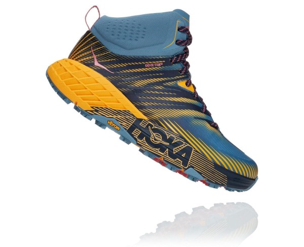 Hoka One One Speedgoat Mid GORE-TEX 2 Womens UK - Blue Trail Running Shoes - HWJPC2570